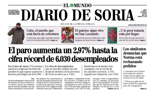 Juanjo Delgado en la portada de El Mundo - Diario de Soria