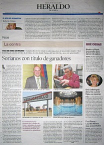 Contraportada del Heraldo de Soria del 29 de enero de 2013