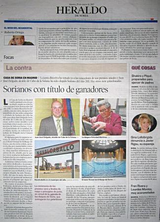 Contraportada del Heraldo de Soria del 29 de enero de 2013