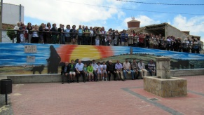 Inauguración del mural de homenaje a la trashumancia y la Cañada Real Soriana Oriental en Almarail (Soria)